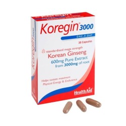 Health Aid Koregin Ginseng 3000 30 Capsules