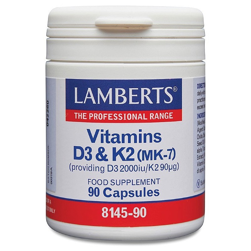 Lamberts Vit D3 2000IU & K2 90mg 90 Capsules