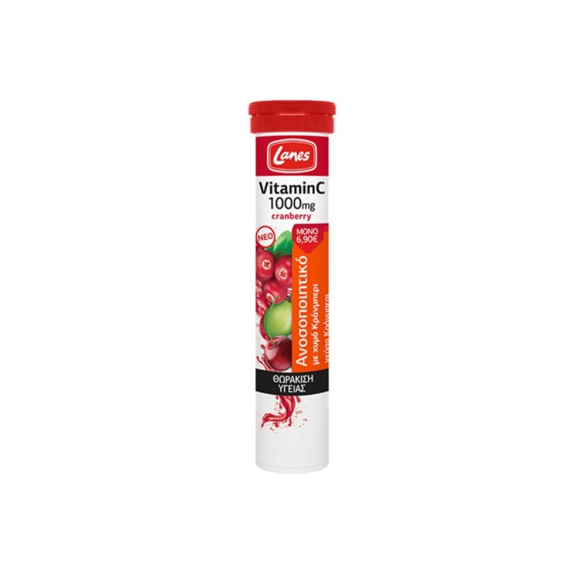 Lanes Vitamin C 1000mg + Cranberry 20 Tablets Efferv.
