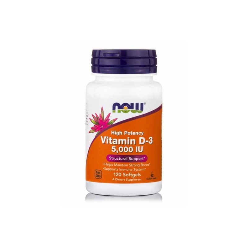 NOW Foods Vitamin D3 5000IU 120 Softgels