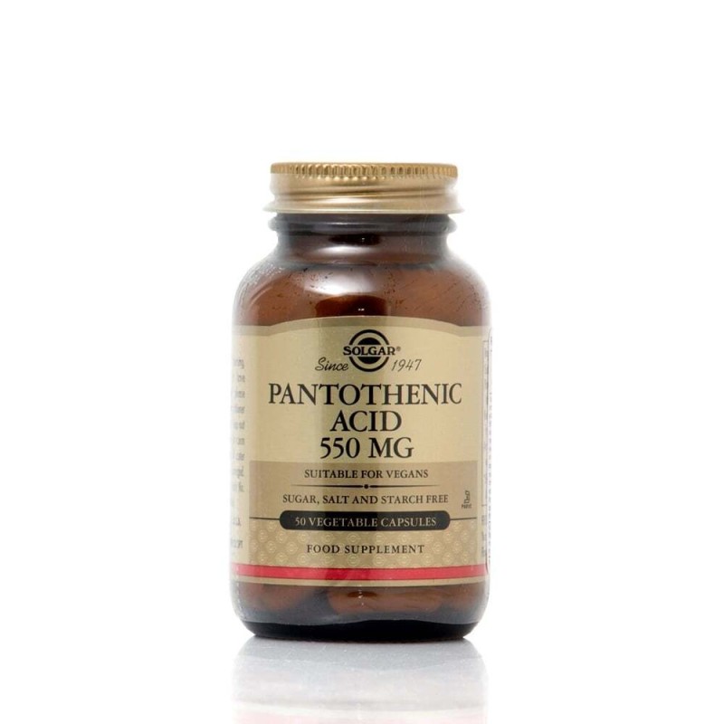 Solgar Pantothenic Acid 550mg 50 Capsules