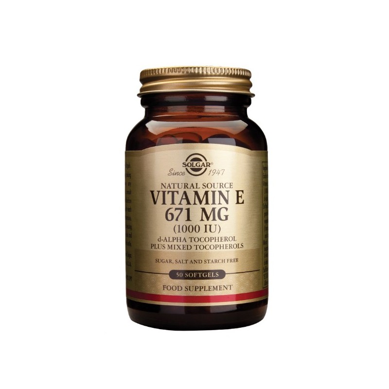 Solgar Vit E 671mg 1000IU Mixed 50 Capsules