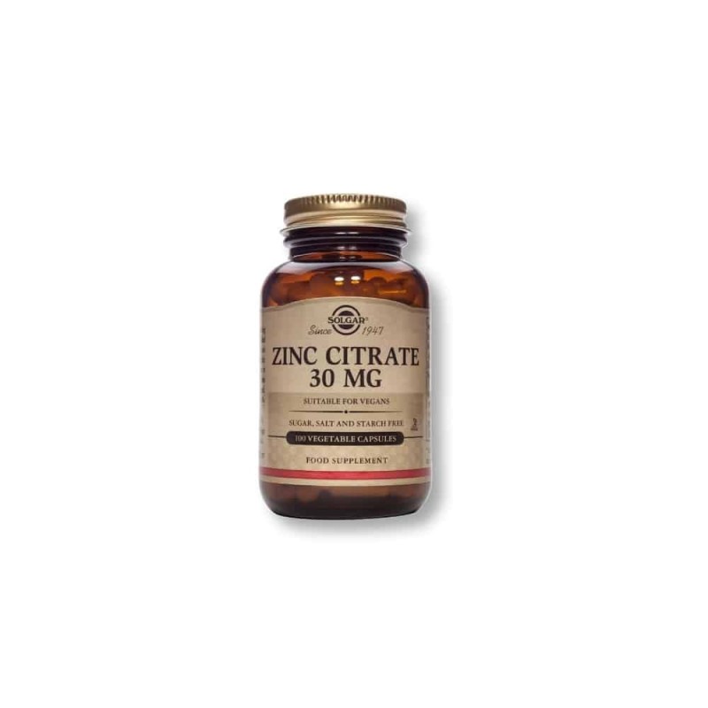 Solgar Zinc Citrate 30mg 100 Capsules