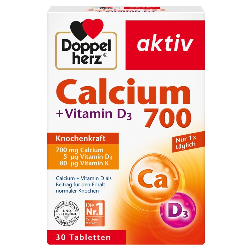 Doppelherz Calcium 700mg & Vitamin D3, K 30 Tablets