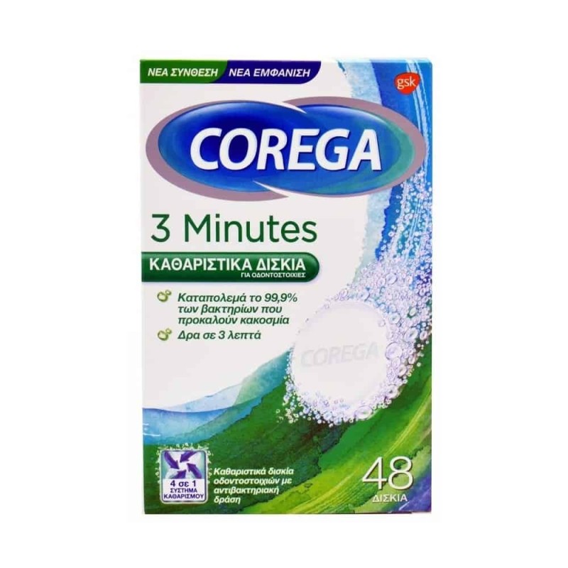 Corega 3 Minute Daily Cleanser Dentures 48 Tablets