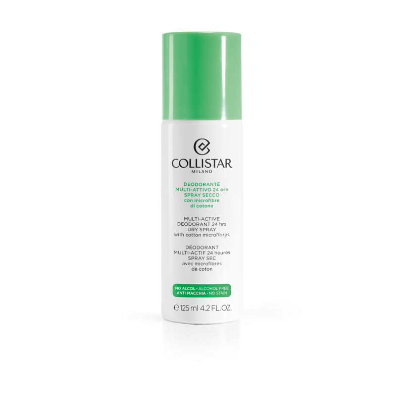 Collistar Body Multi-Active Deodorant 24 Hour Dry Spray With Cotton Microfibres 125ml