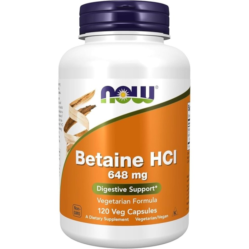 NOW Foods Betaine Hcl 120 Veg Capsules