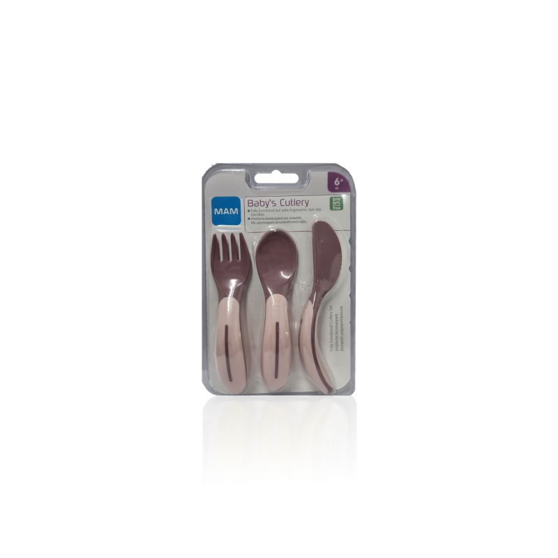 Mam Spoon Fork Knife 6M + Pink 776305