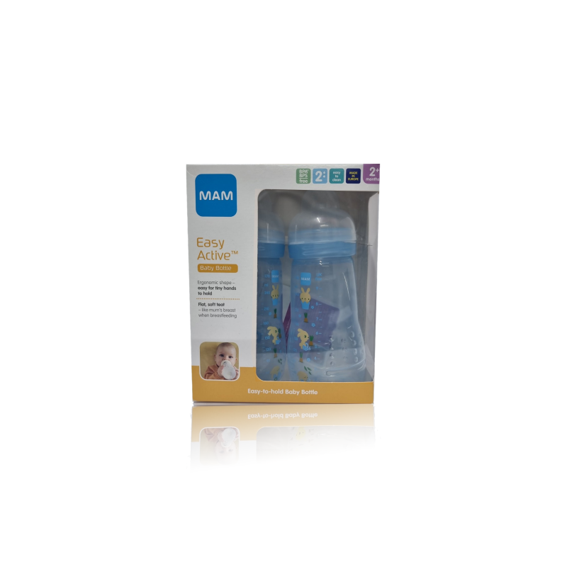 Mam Easy Active Baby Boy Bottle 270ml Double Pack 776591