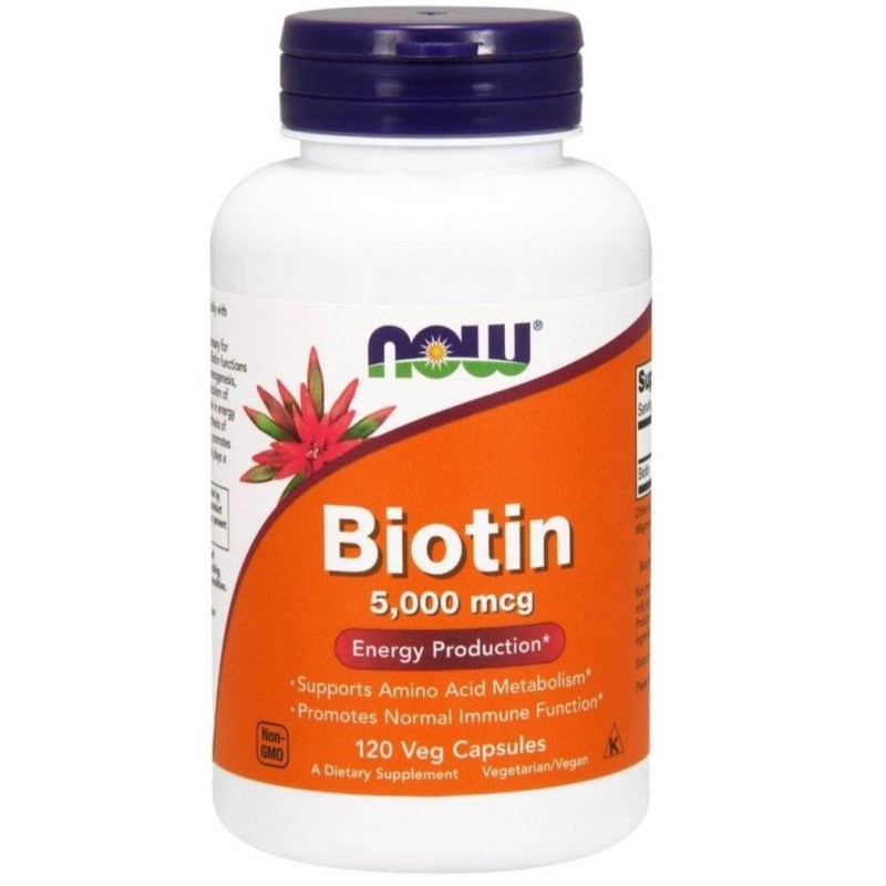 NOW Foods Biotin 5000mcg 120 Veg Capsules