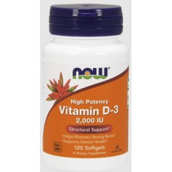 NOW Foods Vitamin D3 2.000IU, 120 Softgels