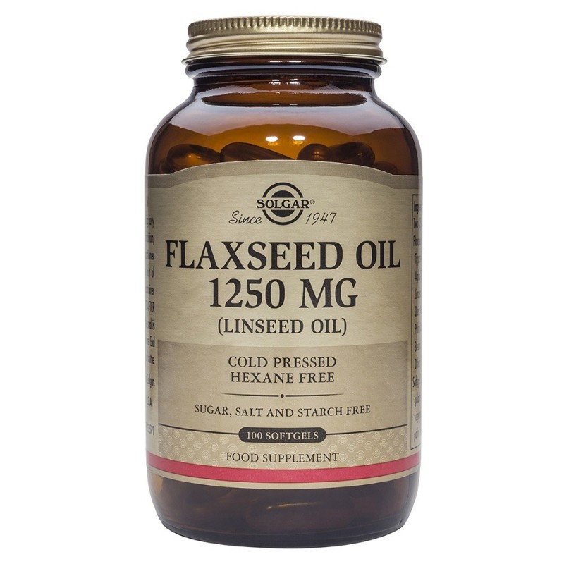 Solgar Flaxseed Oil Cold Pressed 1250mg 100 Softgels