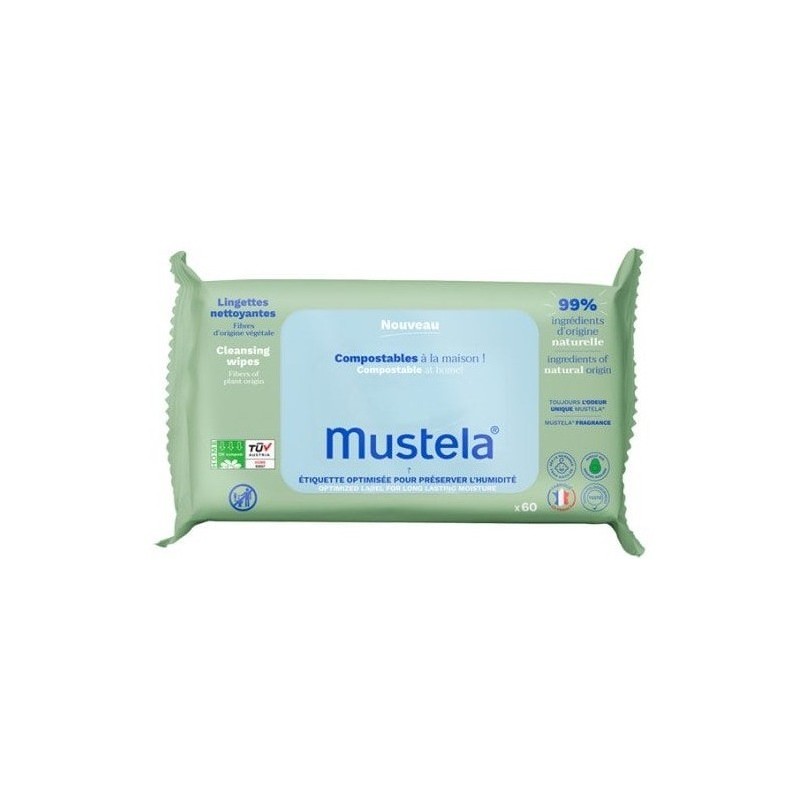 Mustela Cleansing Wipes Eco-Responsible 60 Pcs