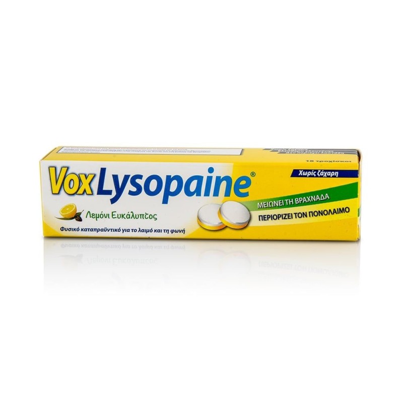 Vox Lysopaine Lozenges Lemon Eucalyptus 18 Lozenges