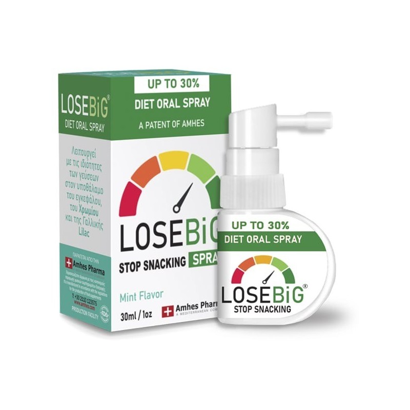 Amhes Pharma Offer Set With Losebig Diet Oral Spray Stop Snacking Mint, 30ml & Diet Capsules, 90 Capsules, 1 Set