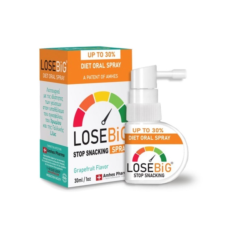 Amhes Pharma Offer Set With Losebig Diet Oral Spray Stop Snacking Grapefruit, 30ml & Diet Capsules, 90 Capsules, 1 Set