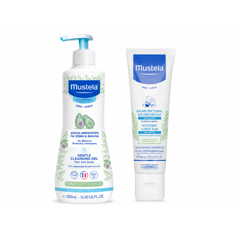 Mustela Clean Hydrate & Soothe 500ml + Free Soothing Chest 40ml