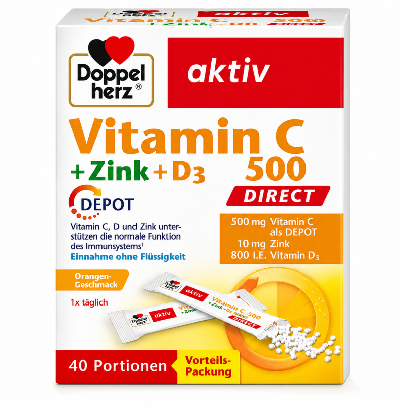 Doppelherz Vitamin C + D3 + Zink 30 Tablets