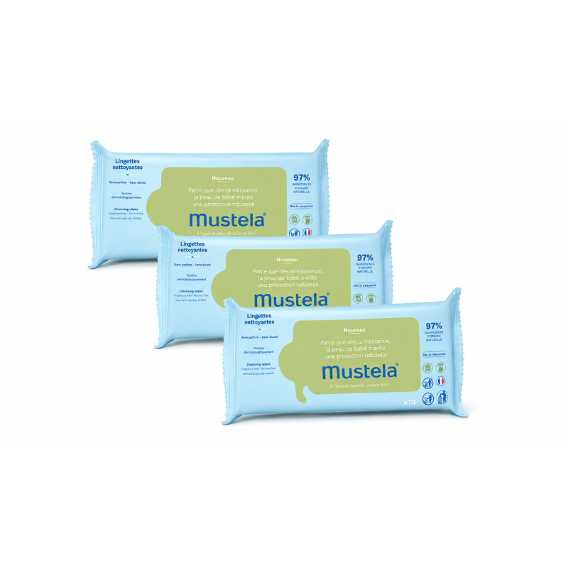 Mustela Clean Wipes Normal Skin 2 + 1 Blue