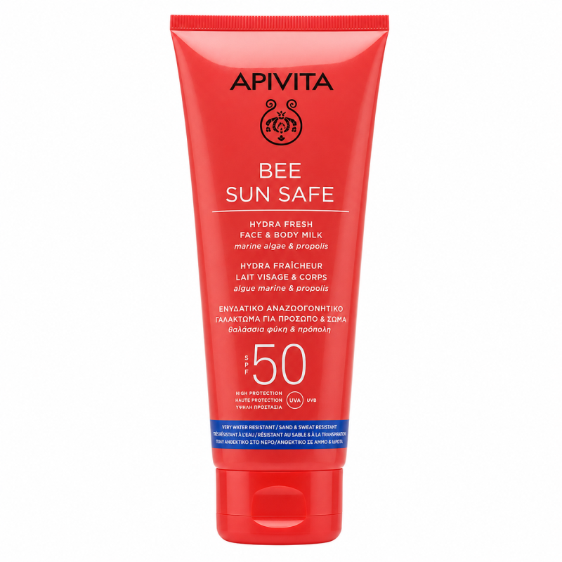 Apivita Bee Sun Safe Hydra Fresh Face & Body Milk Sunscreen Lotion Hydrating SPF50 200ml