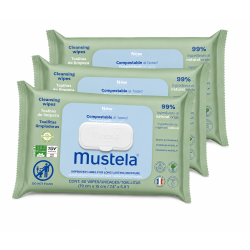 Mustela Cleansing Wipes Normal Skin 2 + 1 Offer (Green)