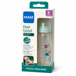 Mam Feel Good Glass Bottle 260ml 2m+ Boy - 10017811