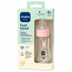 Mam Feel Good Glass Bottle 170ml 0m+ Girl- 10017809
